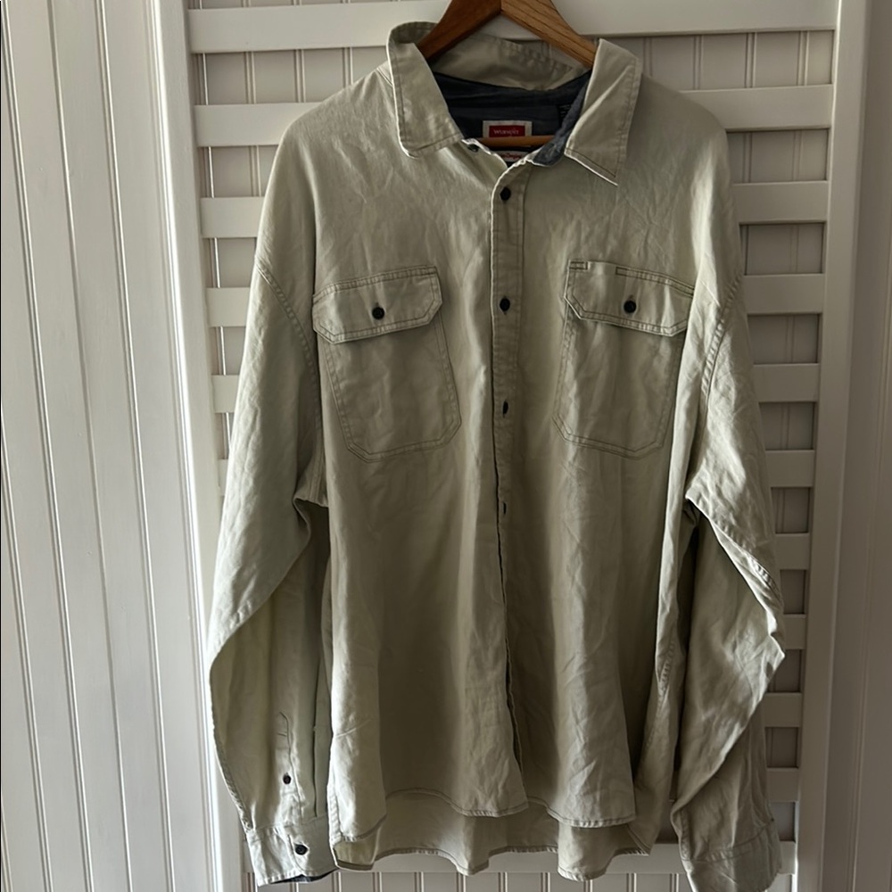 Wrangler Tan Lightweight Shirt Jacket Casual Fit